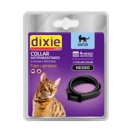DIXIE Collar Negro Antiparasitario Gato