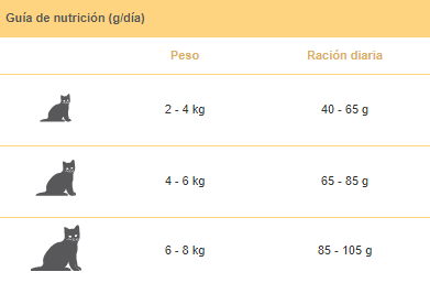 Guía nutricional gato