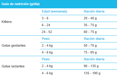 Guía nutricional gatos