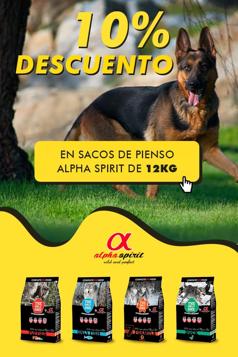 Descuento del 10% en piensos Alpha Spirit de 12 kg